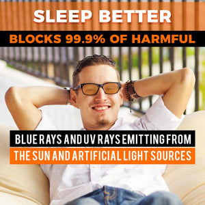 Fitover Blue Light Blocking Glasses Amber Tint Anti-Glare Blocks 99% of Blue/UV Rays
